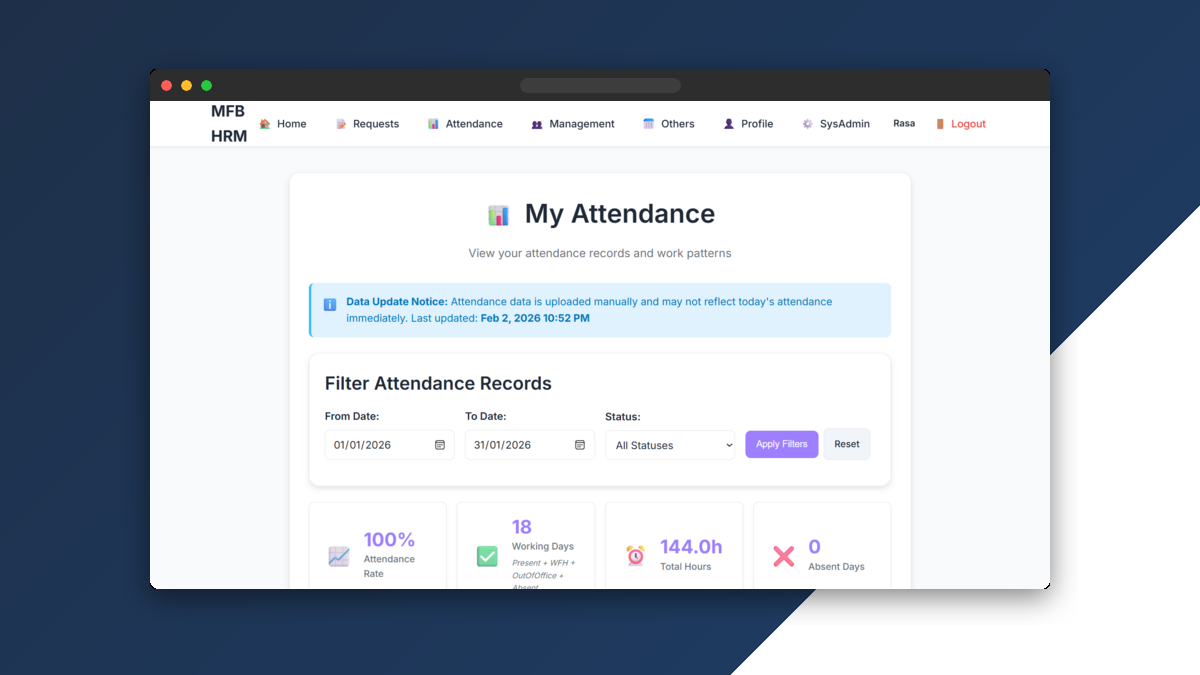 HR Management System screenshot 2